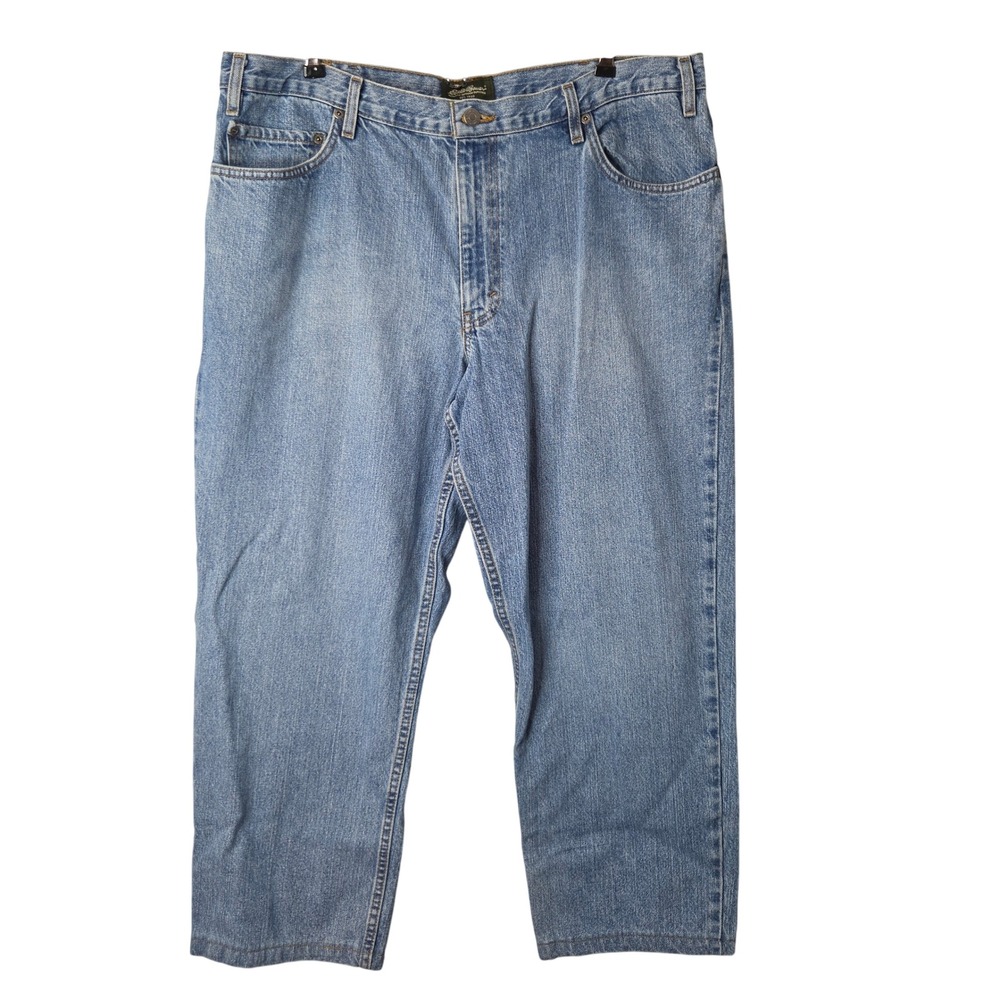 Eddie Bauer Classic Fit Mens Jeans 40x26 Light Wash Blue Cotton Denim 0137 READ